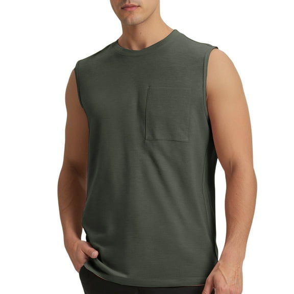 uikmnh Men Tank Tops Athletic Sleeveless Workout Tank Top Breathable Gym Running Shirt Comfortable Fitness Activewear Size:L
