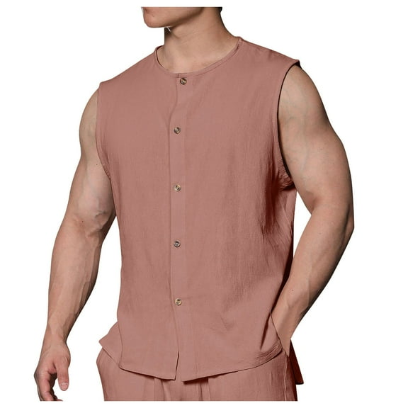 uikmnh Men Tank Tops Slim Fit Casual Tank Top Breathable Sleeveless Shirt for Comfortable Wear Size:M