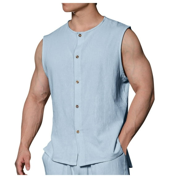 uikmnh Men Tank Tops Slim Fit Casual Tank Top Breathable Sleeveless Shirt for Comfortable Wear Size:M
