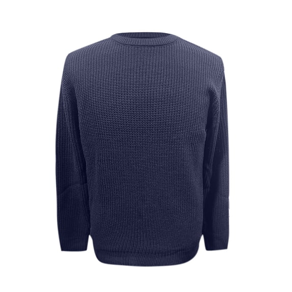 uikmnh Men's Autumn and Winter Simple Solid Color Knit Sweater Pullover