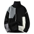 thumbnail image 1 of uikmnh Men's Autumn and Winter Sweater Color Blocking Casual Crew Neck Knit Sweater, 1 of 4