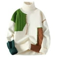 thumbnail image 1 of uikmnh Men's Autumn and Winter Sweater Color Blocking Casual Crew Neck Knit Sweater, 1 of 9