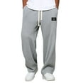 thumbnail image 1 of uikmnh Men's Casual Pants Knit Straight Leg Comfortable Breathable Soft Lightweight Relaxed Fit Everyday Trousers for Men Size:3XL, 1 of 4