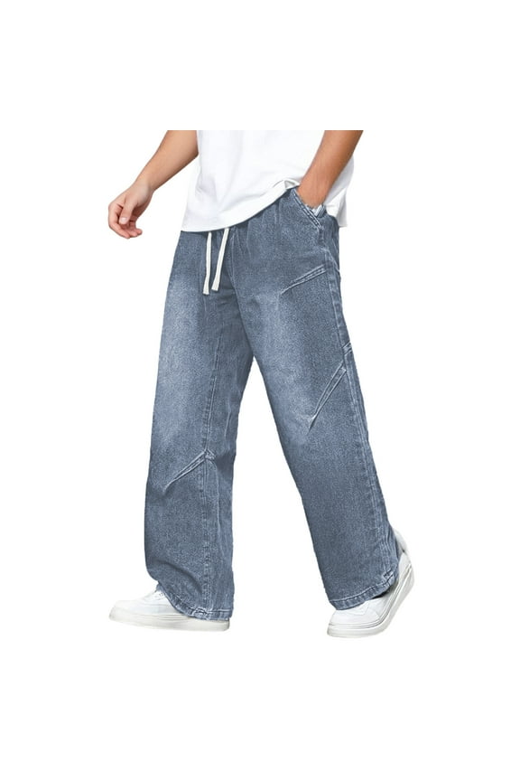 Men's Casual Stretch Denim Pants Comfortable Relaxed Fit Jeans for Daily Wear with Classic Design and Durable Fabric Size:S