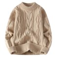 thumbnail image 1 of uikmnh Men's Cozy Round Neck Pullover Sweater Autumn Winter Warm Loose Knit, 1 of 3