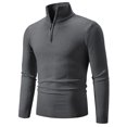 thumbnail image 1 of uikmnh Men's Fall and Winter Zipper Half Turtleneck Pullover Knit Knit Sweater, 1 of 3