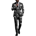 thumbnail image 1 of uikmnh Men's Gothic 3 Piece Suit Set, Jacket Vest and Pants, Dark Printed Formal Halloween Costume, Tailored Outfit for Themed Events and Parties,3XL, 1 of 6