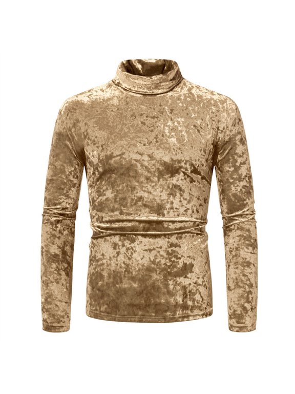 Men's Jackets Winter Velvet Stand Collar Long Sleeve Base Layer Shirt Thermal Underwear Top for Cold Weather Comfort Size:S