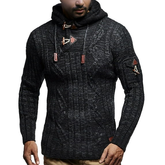 uikmnh Men's Knitted Stand Up Collar Sweater Long Sleeved Slim Vintage Sweater Jacket