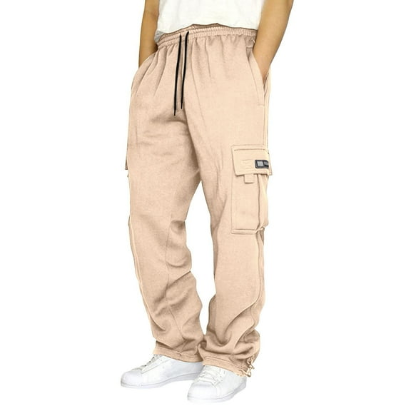 uikmnh Men's Solid Drawstring Elastic Waist Solid Pocket Pants Loose Sweatpants,Mens Sweatpants,Size 4XL