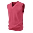 thumbnail image 1 of uikmnh Men's Sweaters Men's V-Neck Knitted Sweater Vest Solid Color Casual Sleeveless Pullover Comfortable Lightweight Layering Piece for Everyday Wear Size:XL, 1 of 4