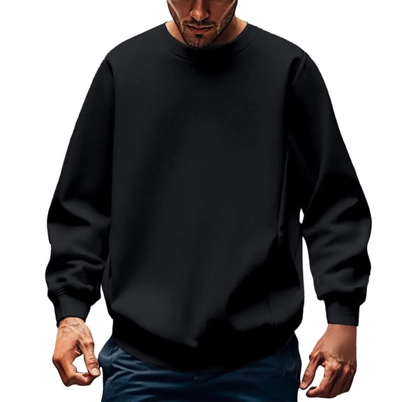uikmnh Men's Sweatshirts Fashion Neck Sweatshirt Street Style with Stitching Unisex Sporty Design for Casual Wear Size:M