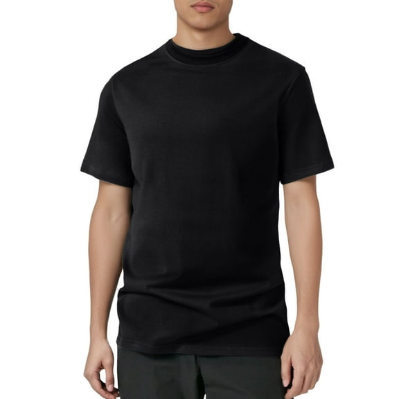 uikmnh Men's T Shirts Men's Short Sleeved T Shirt Double Layer Solona Half Neck Loose Short Sleeved T Shirt Bottom Shirt Size:2XL