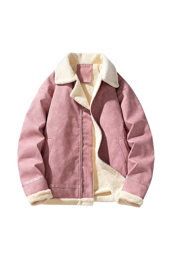 Men's Winter Coats Stylish Men's Leather Jackets for Casual Wear Korean Style Lined Windproof Coats for Winter Youth Outerwear for Comfortable Daily Use Size:L