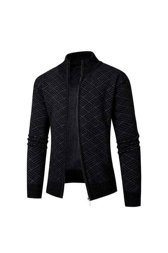 Mens Autumn and Winter Casual Sweater Coat with Padded Sweater Knitted Cardigan,Mens Cardigan Sweater,Size XL