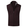 thumbnail image 1 of uikmnh Mens Autumn and Winter Fashion Casual Standing Neck Zipper Pocket Knitted Sweater Vest, 1 of 5
