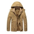 thumbnail image 1 of uikmnh Mens Coats and Jackets Men's Winter Coat Thick Jacket Mid Length Hooded Cargo Jacket Size:3XL, 1 of 3