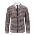 thumbnail image 1 of uikmnh Mens Color Matching Large Cotton Cardigan Sweater Knit Shirt,Mens Cardigan Sweater,Size XXL, 1 of 4