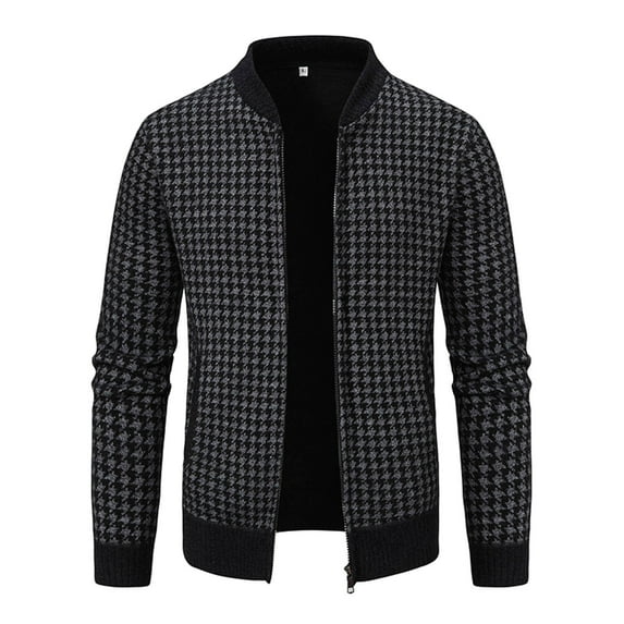 uikmnh Mens Color Matching Large Cotton Cardigan Sweater Knit Shirt,Mens Cardigan Sweater,Size XXL