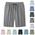thumbnail image 1 of uikmnh Mens Drawstring Linen Shorts Comfort Stretch Fit Relaxed Everyday Shape Neat Tailored Lines for Backyard Barbecues,3XL, 1 of 4