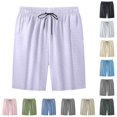 thumbnail image 1 of uikmnh Mens Drawstring Linen Shorts Comfort Stretch Fit Relaxed Everyday Shape Neat Tailored Lines for Weekend Hangouts,S, 1 of 4