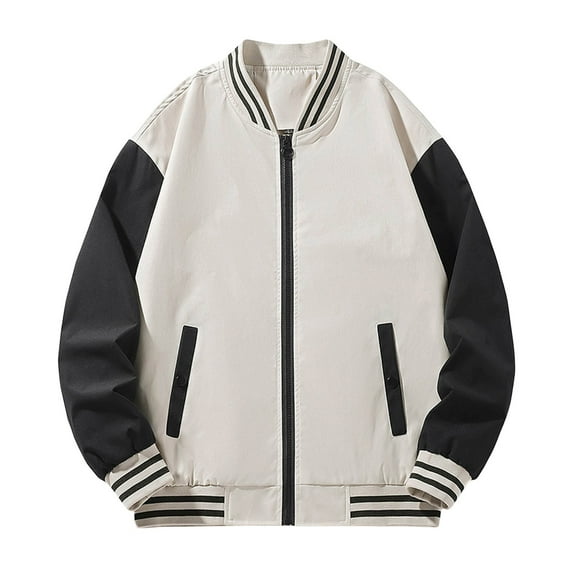 uikmnh Mens Fall Jackets,Men'S Stylish Baseball Casual Jacket Lightweight Versatile Outdoor Wear Comfortable Everyday Design Size:L