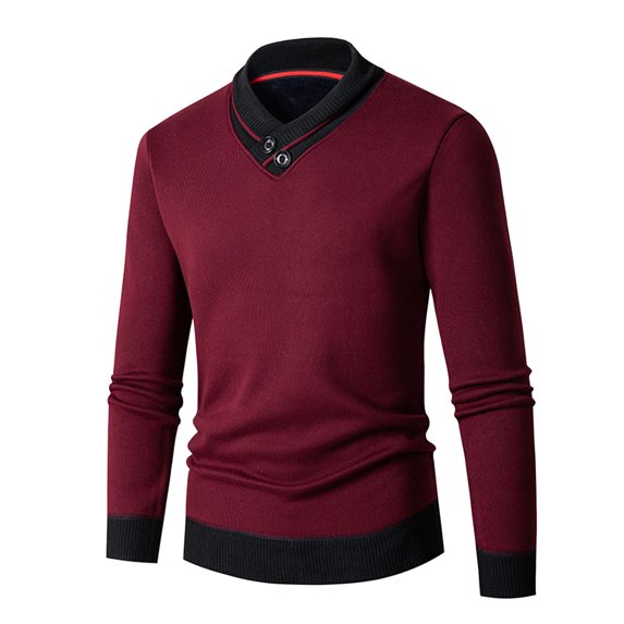 uikmnh Mens Fashion Casual Solid Color Simple Crew Neck Sweater Sweater