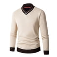 thumbnail image 1 of uikmnh Mens Fashion Casual Solid Color Simple Crew Neck Sweater Sweater, 1 of 8