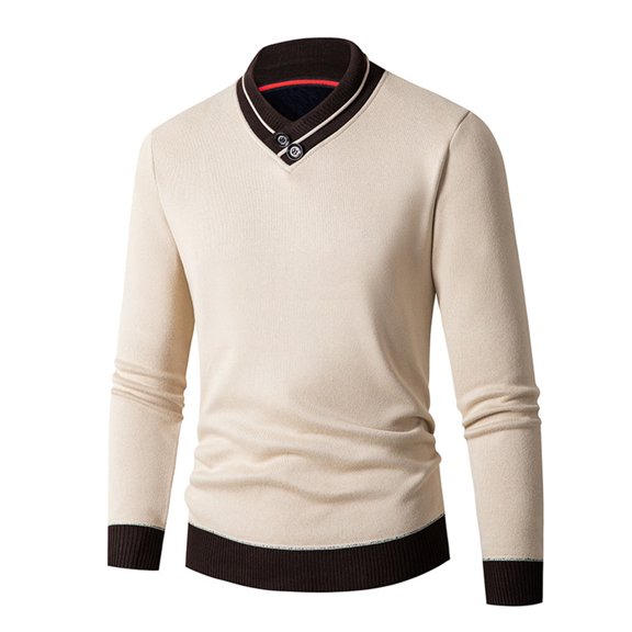 uikmnh Mens Fashion Casual Solid Color Simple Crew Neck Sweater Sweater