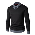 thumbnail image 1 of uikmnh Mens Fashion Casual Solid Color Simple Crew Neck Sweater Sweater, 1 of 5
