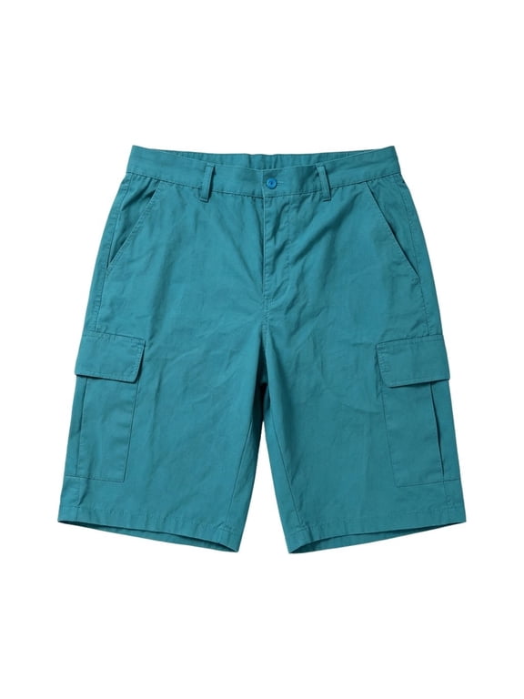 uikmnh Mens Five Pocket Styling Cargo Shorts Comfort Stretch Fit Relaxed Everyday Shape Neat Tailored Lines for Job Site Shifts,L
