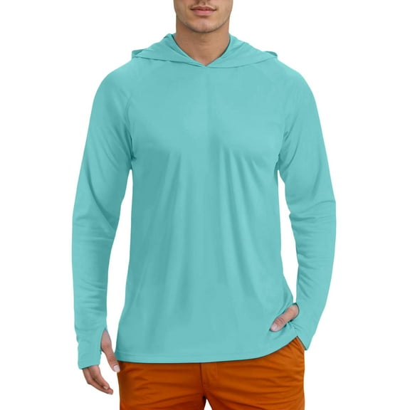uikmnh Mens Hoodie Solid Color Men's Lightweight Summer Hoodie Long Sleeve Casual Pullover Breathable Streetwear Comfortable Loose Fit Soft Fabric for Everyday Wear Hoodie Men Size:S