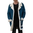 thumbnail image 1 of uikmnh Mens Jackets Men Plus Size Winter Coat Lapel Collar Long Sleeve Padded Leather Jacket Thicken Coat Sheepskin Jacket Size:3XL, 1 of 5