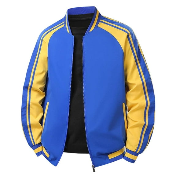 uikmnh Mens Jackets,Men'S Lightweight Casual Jacket with Contrast Stitching Ribbon Trim Autumn Winter Comfortable Stylish Outerwear Coat Size:M