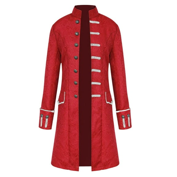 uikmnh Mens Jackets Men Winter Warm Tailcoat Jacket Overcoat Outwear Buttons Coat Size:4XL