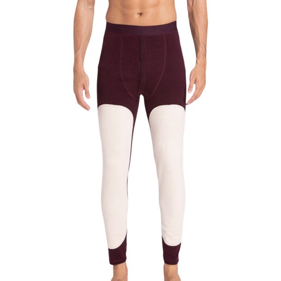 uikmnh Mens Pajamas Set Men Winter Thermal Pants High Waist Insulated Down Soft Loungewear Trousers with Knee for Outdoor Wear