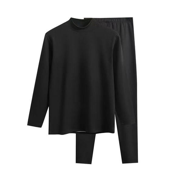 uikmnh Mens Pajamas Set Men's Thermal Underwear Set Comfortable Mid Neck Loungewear for Everyday Wear Lightweight Autumn Base Layer Shirt and Pants