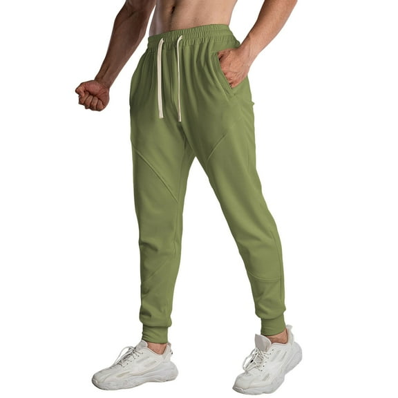 uikmnh Mens Pants Solid Color Men'S Casual Athletic Jogger Pants for Sports Running Fitness Training and Daily Comfort Wear Lightweight Breathable Trousers Size:M