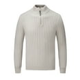 thumbnail image 1 of uikmnh Mens Quarter Zip Sweater Zipper Up Lapel Lightweight Turtleneck Knit Sweaters for Men with Ribbed Edge, 1 of 2