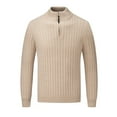 thumbnail image 1 of uikmnh Mens Quarter Zip Sweater Zipper Up Lapel Lightweight Turtleneck Knit Sweaters for Men with Ribbed Edge, 1 of 7
