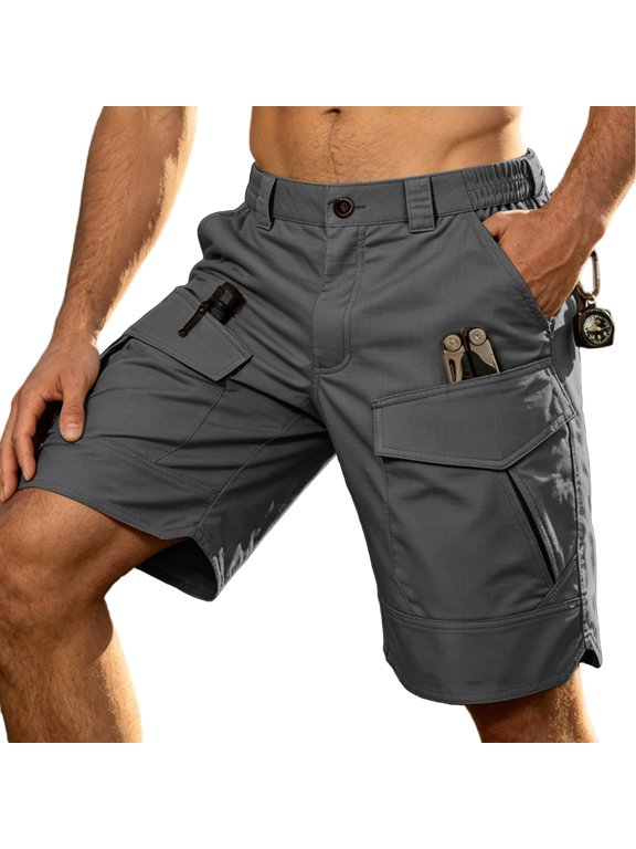 uikmnh Mens Reinforced Seams Utility Pockets Cargo Shorts Comfort Stretch Fit Relaxed Everyday Shape Neat Tailored Lines for Outdoor Work Projects,XXL