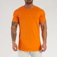 thumbnail image 1 of uikmnh Mens Shirts,Men's Breathable Ice Silk T Shirt Top Short Sleeve Slim Fit Summer Round Neck,Hawaiian Shirt for Men,Mens T-shirts(Color:Orange,Size:L), 1 of 2