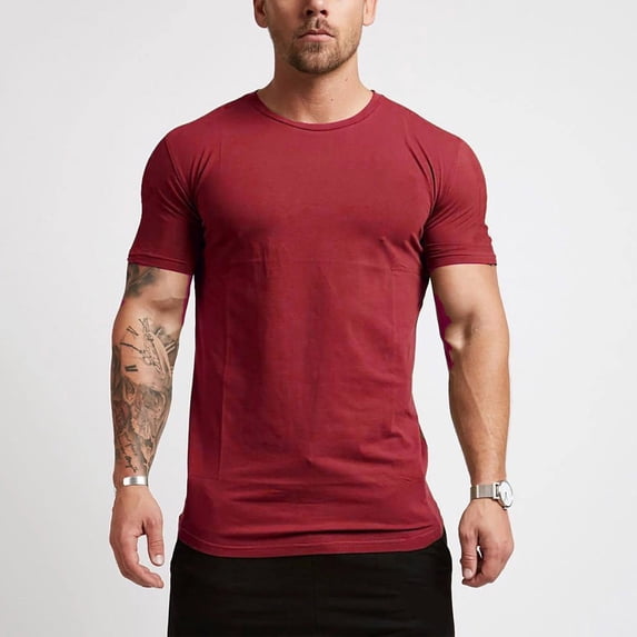 uikmnh Mens Shirts,Men's Breathable Ice Silk T Shirt Top Short Sleeve Slim Fit Summer Round Neck,Hawaiian Shirt for Men,Mens T-shirts(Color:,Size:M)