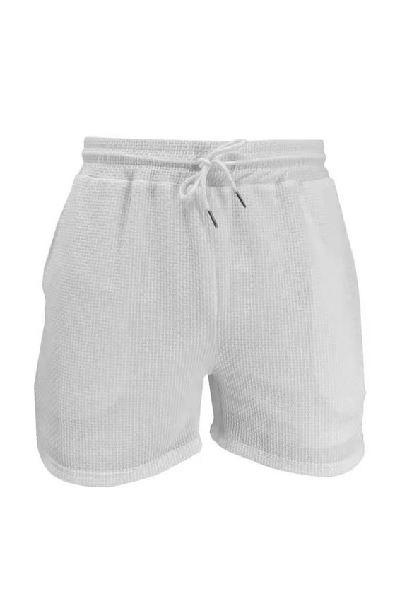 Mens Shorts 2025 Summer Men's Seersucker Casual Sports Fashion Nylon High Elastic Breathable Shorts Size:S