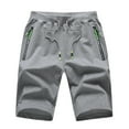 thumbnail image 1 of uikmnh Mens Shorts Men S Casual Sport Shorts with Solid Color Zip Pocket and Waist Tie Rope Classic Style Shorts Size:M, 1 of 4