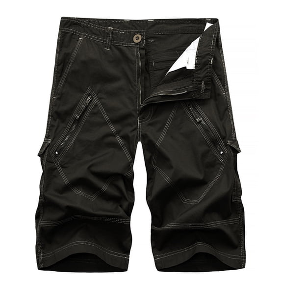 uikmnh Mens Shorts Men's Cargo Shorts Baggy Multi Pocket Five Quarter Mid Length Size:29