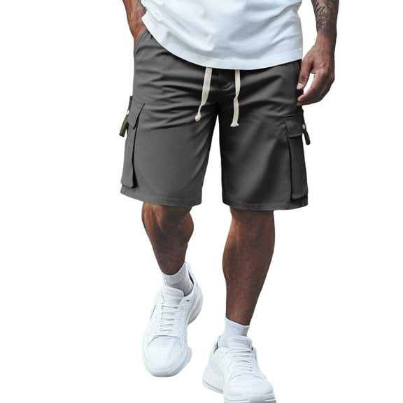 uikmnh Mens Shorts Men's Casual Shorts for Everyday Wear Comfortable Cargo Design with Drawstring Closure Ideal for All Seasons and Perfectly Paired with T Shirts Size:3XL