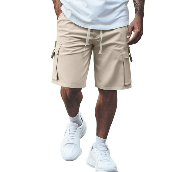 uikmnh Mens Shorts Men's Casual Shorts for Everyday Wear Comfortable Cargo Design with Drawstring Closure Ideal for All Seasons and Perfectly Paired with T Shirts Size:5XL