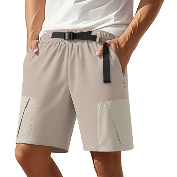 uikmnh Mens Shorts Men's Casual Shorts Loose Fit Stretchable Summer Outdoor Streetwear Comfortable Elastic Waist with Button Closure for Daily Wear Size:M