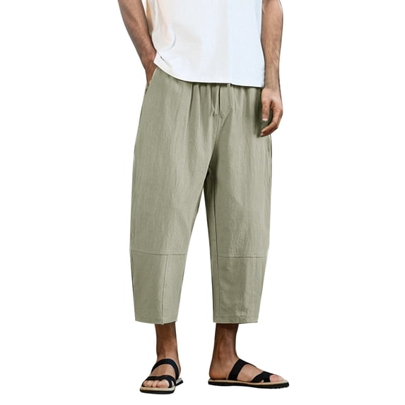 uikmnh Mens Shorts Men's Pure Rope Loose Breathable Shorts Summer Beach and Sports Size:2XL